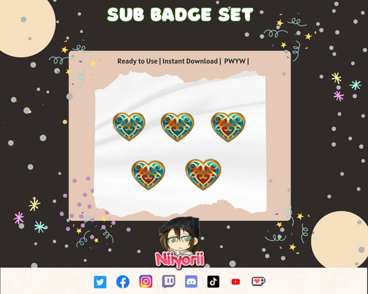 Piece of Heart Twitch/Discord Sub Badge Set