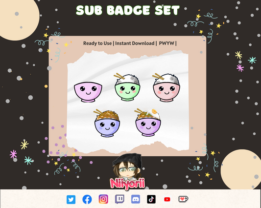 Ramen Rice-Bowl Sub Badge Set