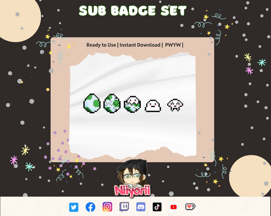 Pixel Plush Twitch/ Discord Sub Badge Set