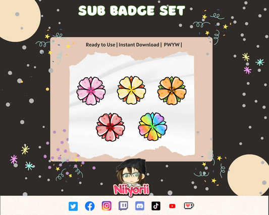 Hanami Sakura - Twitch Sub Badge Set