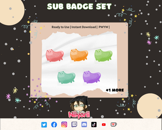 Kitty Beans Twitch /Discord Sub Badge Set