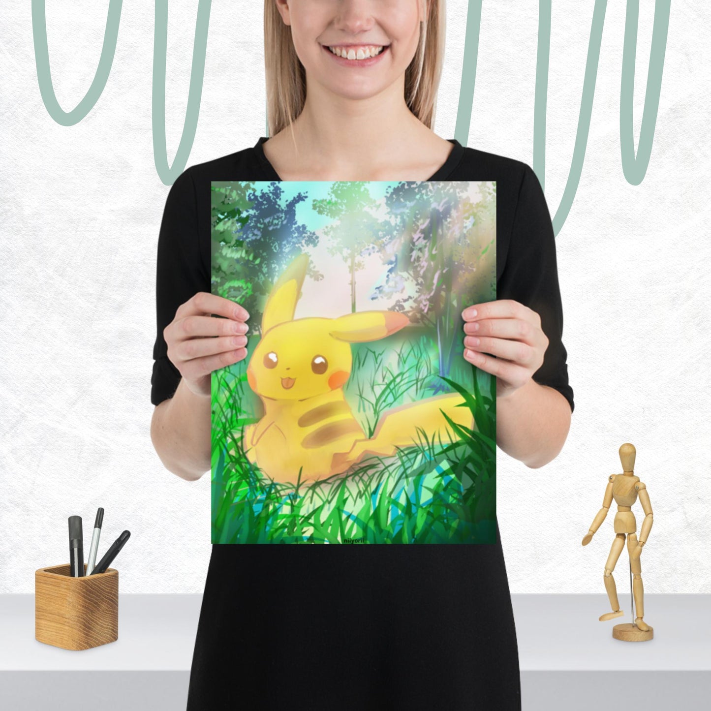 Pokemon Inspired "Wild Pikachu" Art Poster