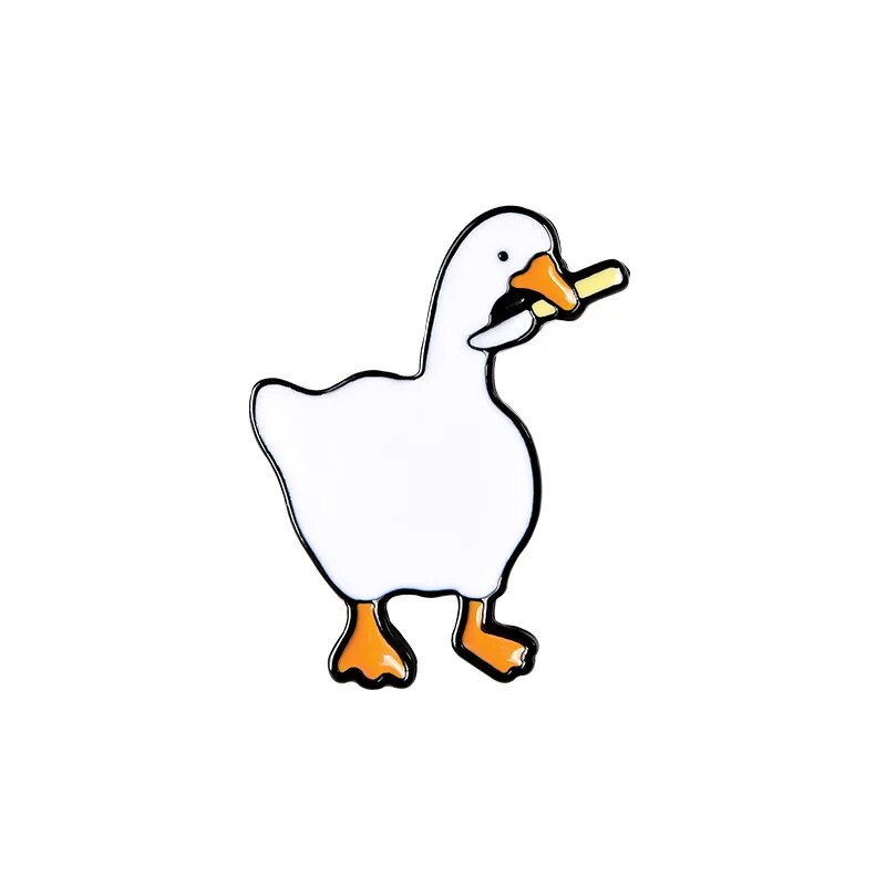 Cute Goose /w Kneef Enamel Badge Pin