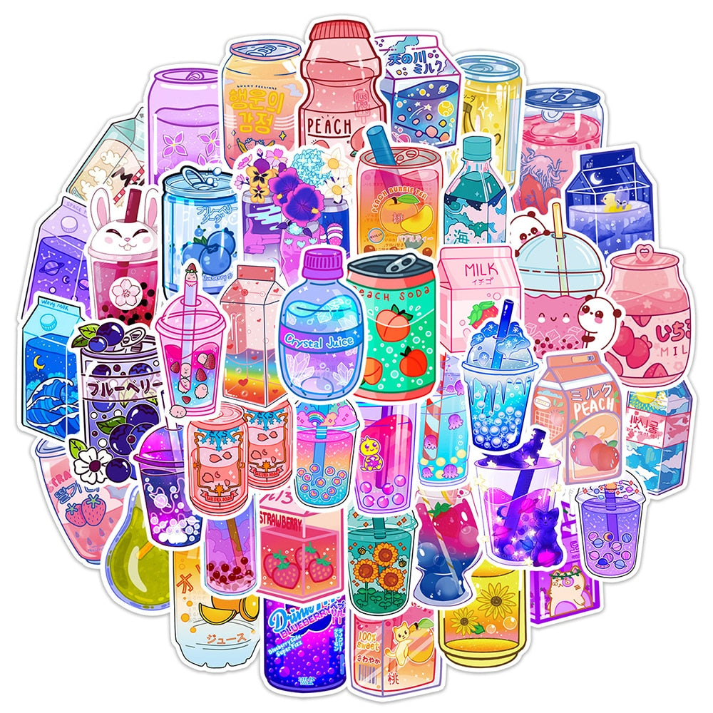 Cute Drink Aesthetic Stickers (Set of 10)