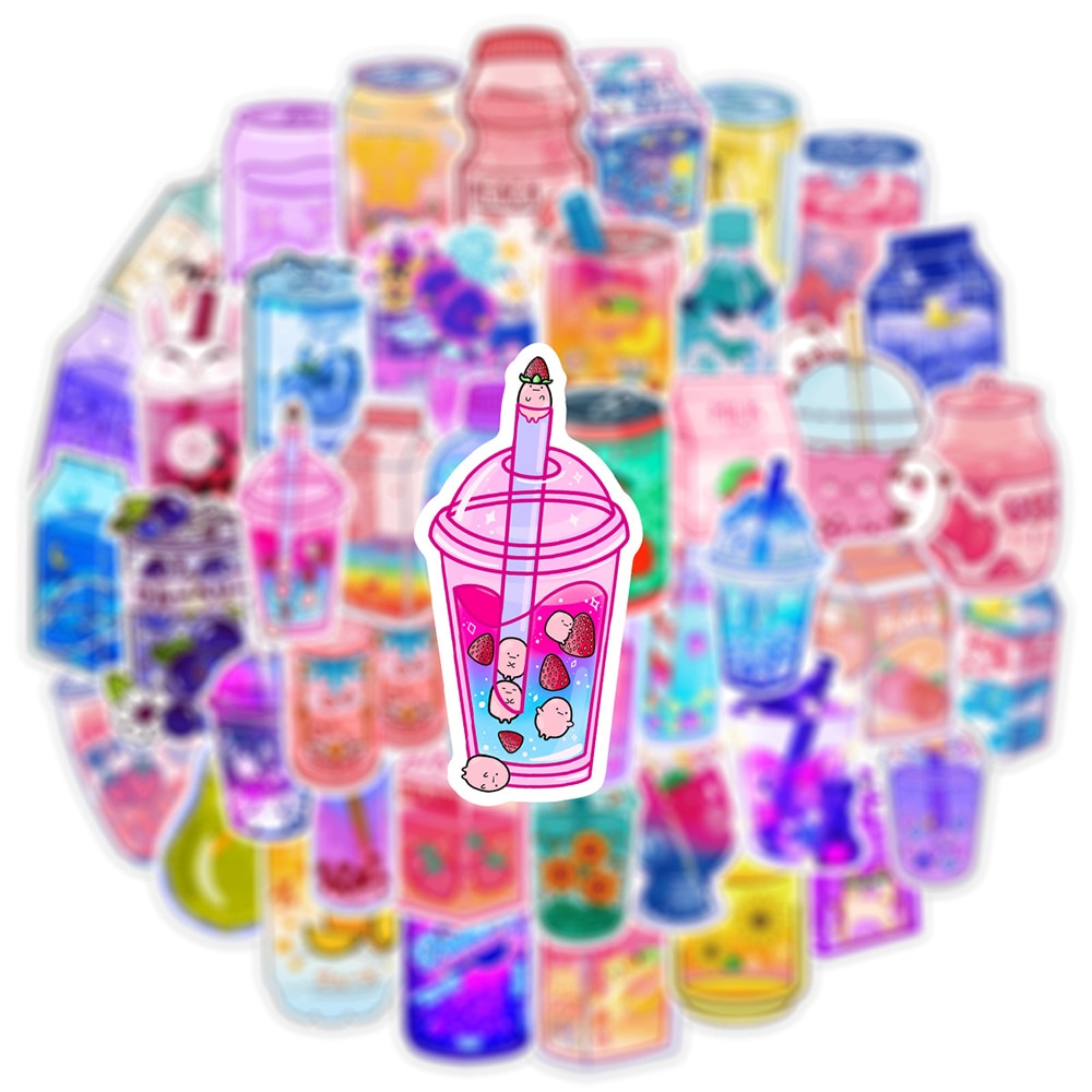 Cute Drink Aesthetic Stickers (Set of 10)